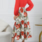 Pleated Printed Surplice Long Sleeve Dress
