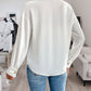 Perfee Sequin Contrast Collared Neck Long Sleeve Shirt