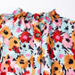 Printed Mock Neck Short Sleeve Blouse