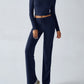 Devine Round Neck Long Sleeve Top and Drawstring Pants Set