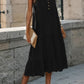 Decorative Button Tiered Tank Dress