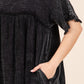 Culture Code Short Sleeve Babydoll Texture Dress with Pockets