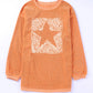 Star Round Neck Long Sleeve Oversize Sweatshirt