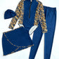 Cap, Printed Long Sleeve Swimwear, Pants and Mini Skirt Four-Piece Swim Set
