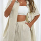 Button Up Half Sleeve Top and Shorts Set