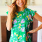 Haptics Round Neck Ruffled Floral Knit Top