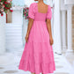 Tiered Smocked Short Sleeve Dress
