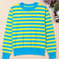 Striped Round Neck Long Sleeve Sweater