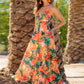 Full Size Twisted Printed V-Neck Cami Dress