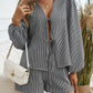 Devine Tied Long Sleeve Top and Shorts Set