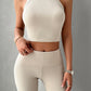 Devine Ribbed Round Neck Tank and Pants Set
