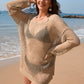Backless Boat Neck Long Sleeve Cover Up