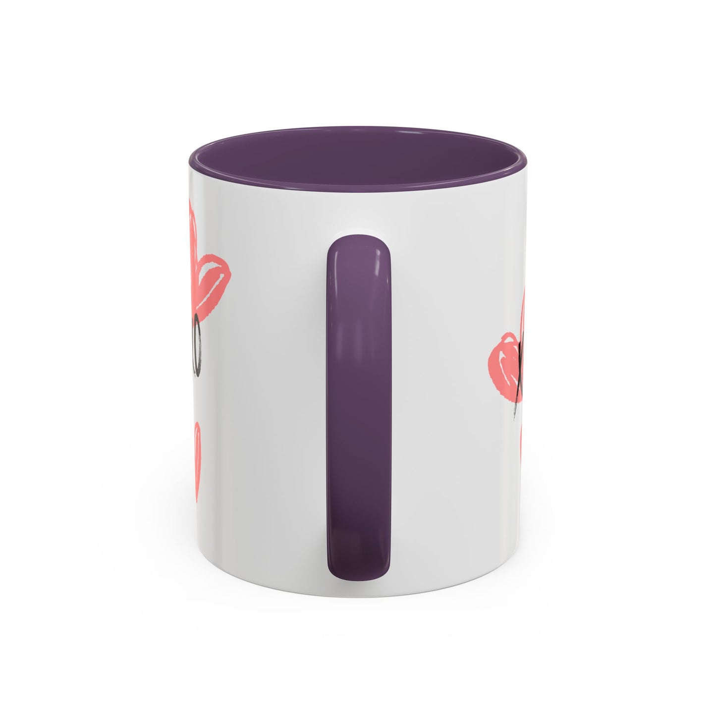 Heart XOXO Accent Coffee Mug (11, 15oz) | Made to Order