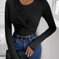 Twisted Round Neck Long Sleeve Bodysuit