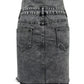 Raw Hem High Waist Denim Skirt