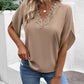 Lace Detail V-Neck Half Sleeve Blouse