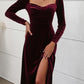 Perfee Sweetheart Neck Long Sleeve Midi Dress