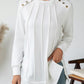 Side Slit Round Neck Long Sleeve Blouse