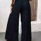 Tied Slit Wide Leg Pants