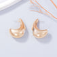 Alloy Rhinestone C-Hoop Earrings