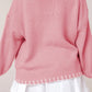 Bow Graphic Round Neck Long Sleeve Sweater