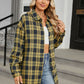 Plaid Collared Neck Long Sleeve Shirt