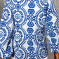 Printed Notched Long Sleeve Blouse
