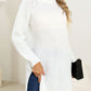 Slit Turtleneck Long Sleeve Sweater