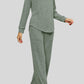 Ribbed Long Sleeve Top and Pocketed Pants Set