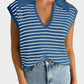 Mandy Collared Neck Striped Sweater Vest
