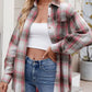 Plaid Collared Neck Long Sleeve Shirt