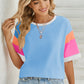 Lovelet Color Block Round Neck Half Sleeve T-Shirt