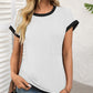 Contrast Trim Round Neck Short Sleeve T-Shirt