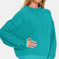 Zenana Exposed Seam Mock Neck Long Sleeve Sweater