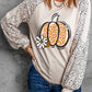 Pumpkin Graphic Round Neck Long Sleeve Top