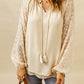 Tassel Tie Neck Long Sleeve Blouse