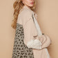 POL Leopard Exposed Seam Button Up Quilted Jacket