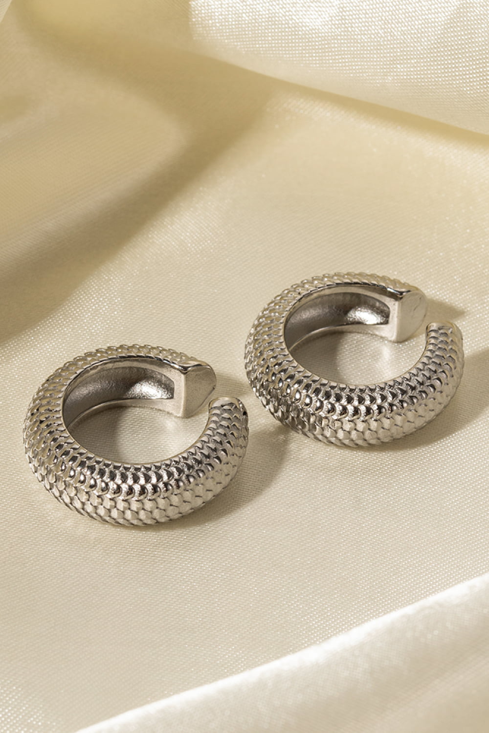 Scale Stainless Steel Cuff Earrings