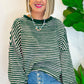 Striped Round Neck Long Sleeve Sweatshirt