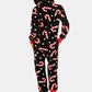 Printed Zip Up Long Sleeve Hooded Jumpsuit