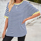 Lovelet Striped Round Neck Half Sleeve T-Shirt