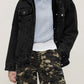 Button Up Collared Neck Long Sleeve Denim Jacket