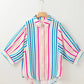 Contrast Stripes Collared Neck Button Up Shirt