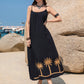 Embroidered Scoop Neck Midi Cami Dress