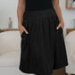 Elastic Waist Skirt with Pockets