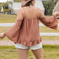 Plus Size Frill Square Neck Long Sleeve Blouse