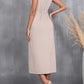 Ruched Sleeveless Midi Dress