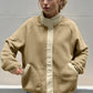 Double Take Snap Down Contrast Fleece Jacket with Pockets