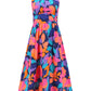Ruched Printed Halter Neck Dress