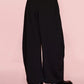 Elastic Waist Wide Leg Pants with Pockets